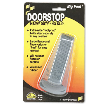 Master Caster® Big Foot Doorstop, No Slip Rubber Wedge, 2.25w X 4.75d X 1.25h, Gray freeshipping - TVN Wholesale